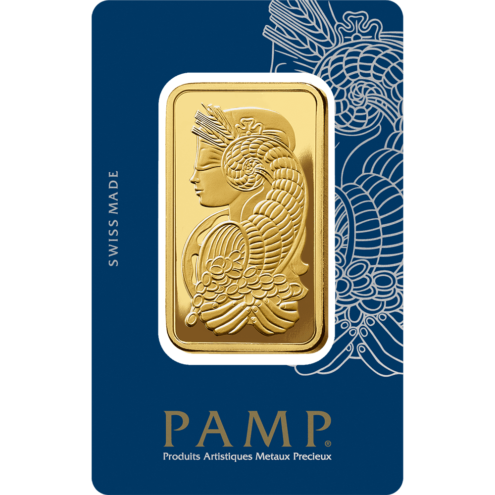 100 g Gold minted bar — view 1