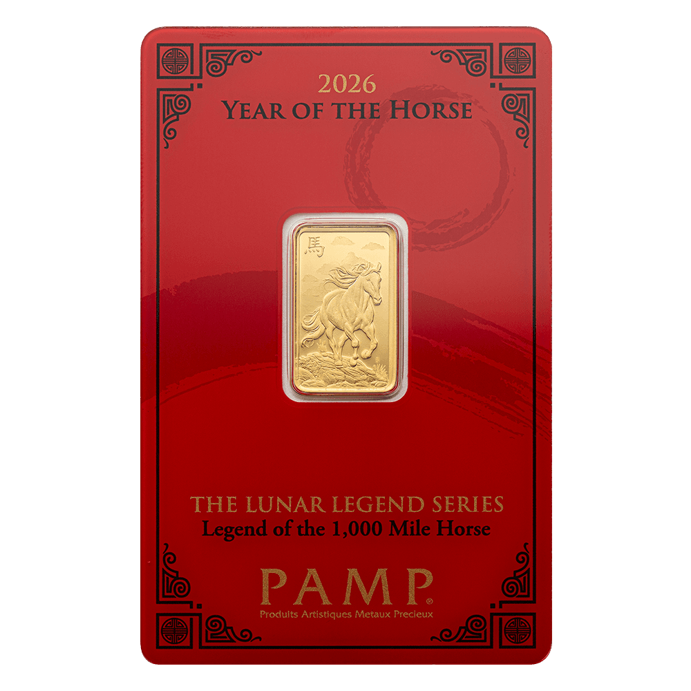 5 g Gold minted bar — view 1