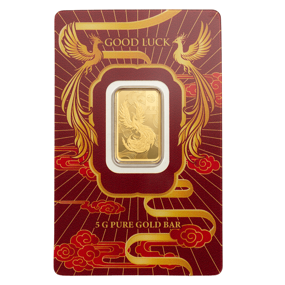 5 g Gold minted bar — view 1