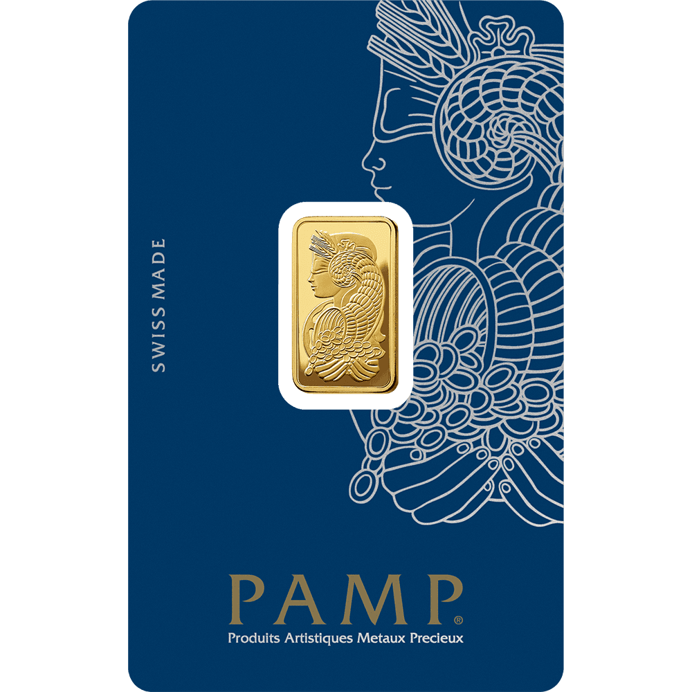 5 g Gold minted bar — view 1