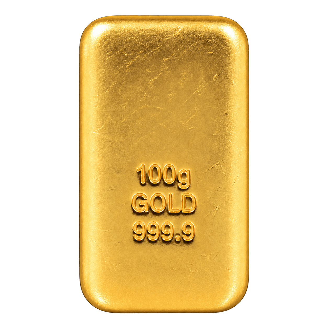 100 g Generic Gold cast bar — view 1